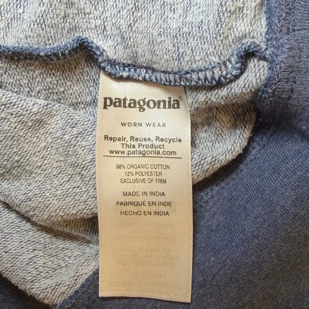 Patagonia Logo Hoodie Lightweight Organic Cotton Size Medium - Picture 4 of 5